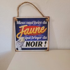 Plaque boire du jaune -  bois