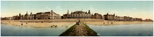 Ostende, panorame de la Digue  photochromie, vintage photochrome  71x17  C