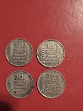 Lot de 4 pièces 10 Fr Argent