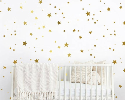 150 star wall decals gold - 150,