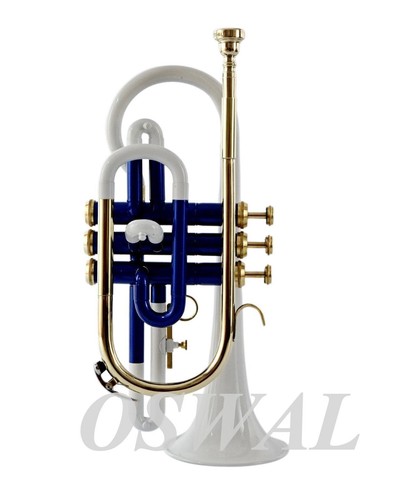 Cornet blanc bleu laiton - blanc,