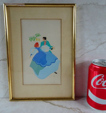 gouache ancienne dessin mode style art déco 1950s n5