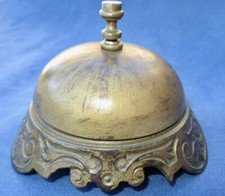 SONNETTE DE TABLE, HÔTEL GARE COMPTOIR BAR DESK BELL BRONZE DORÉ MODÈLE DÉPOSÉ