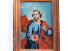 Fixé sous verre sacré cœur