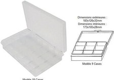BOITE A 9 CASES PLASTIQUE POUR