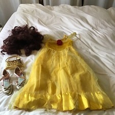 Déguisement fille princesse robe jaune paillette chaussure style belle la bête 