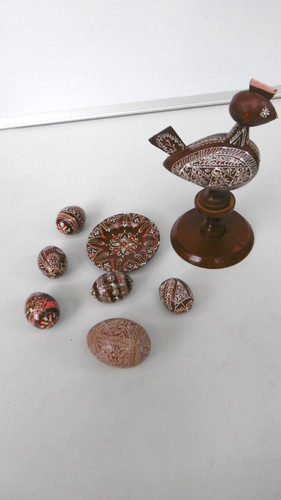 Lot oeufs figurine bois - figurine, en