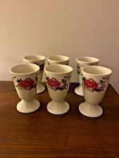 6 mazagrans décor floral 