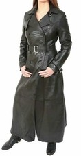 Manteau Trench Long En Cuir