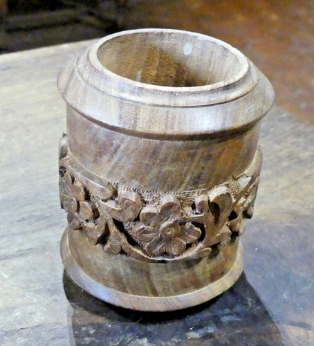 Pot tabac bois sculpté - en,
