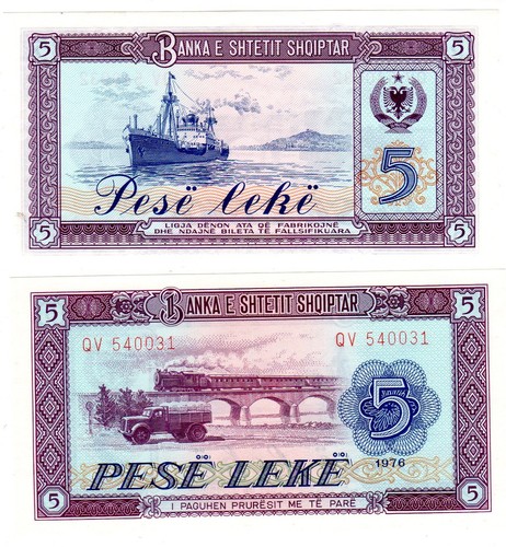 Albanie albania billet - billet, 5