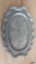 Grand plat en étain à décors armoiries  