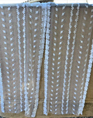 Rideaux ancien blanc coton - rideaux, en