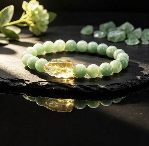 Bracelet citrine jaune brute - bracelet,