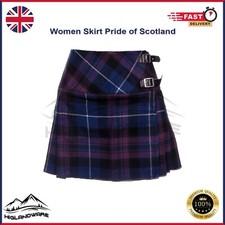 Écossais Femmes Mini Jupe Pride De Ecosse Femme Acrylique Laine Kilt 40.6cm Long