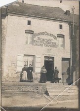 ANCIENNE PHOTOGRAPHIE DEVANTURE MAGASIN DEBIT DE TABAC BONNE CHAMPION