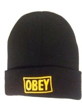 Bonnet Obey Logo Brodé Bonnet en coton/poly, Noir, Neuf