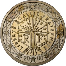 France, 2 euros, PP, 2000, Monnaie de Paris, bi-métallique, STGL