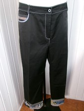 Pantalon noir créateur LESLIE  MONTE CARLO 46/48 brodé poche arriere surpiqué