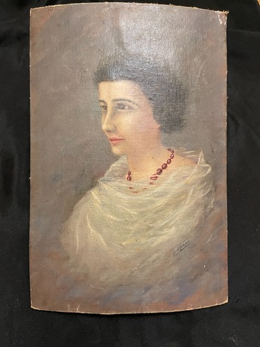 Portrait ancien sur bois