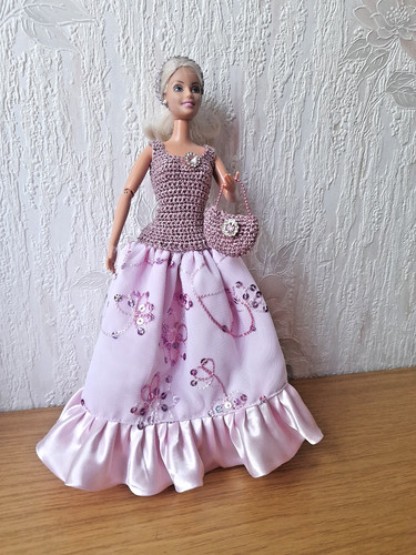 Robe longue blanche - et, rose