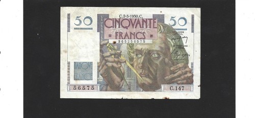 Billet banque france 50 - billet,