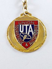 PORTE-CLES - UTA - Union Touristique et Automobile - Métal Émaillé Vintage 1960s