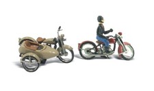 Woodland Scenics H0 1:87 Moto Et Side-Car En Métal Blanc Kit D228