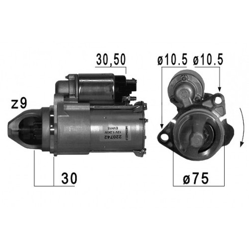 Moteur arrêt em645g 255077b - moteur, d'arrêt