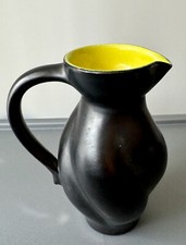 ELCHINGER France Pichet Verseuse Zoomorphe à Couverte Noire Céramique Vintage 50