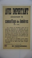 WW2 Avis Affiche allemande Châlons Camouflage des lumières 1940