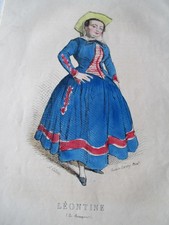 Gravure ancienne : les théatres de Paris : Léontine les cosaques