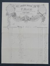 Facture SUISSE VEVEY 1882