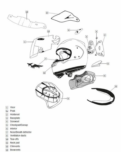 Arai visière casque - arai, de