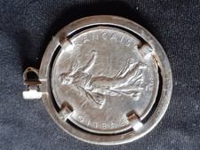 5 fr. SEMEUSE 1960 ARGENT pendentif en argent diamètre 38 mm