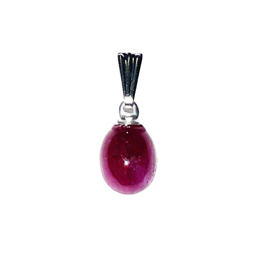 Pendentif rubis pierre plate - pierre,