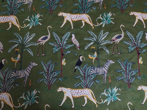 Scène jungle tissu - scène, en