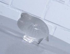 Verre Lalique cristal animal oiseau colombe perle perdrix signé vintage France