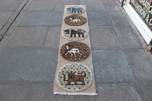 Tapis couloir beige vintage - tapis,