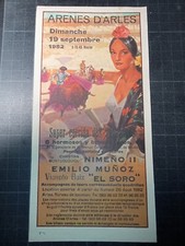 Affichette ARENES D'ARLES corrida des vendanges - NIMENO II MUNOZ EL SORO - 1982