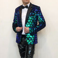 Veste Blazer En Paillettes Brillantes Pour Hommes, Costume Élégant Avec Revers