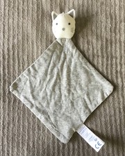 Doudou Chat blanc gris