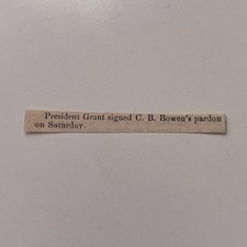 President Grant Signed C. B