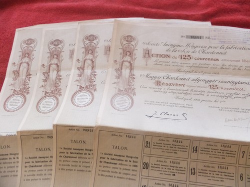 Titre action ancienne soie - titre,
