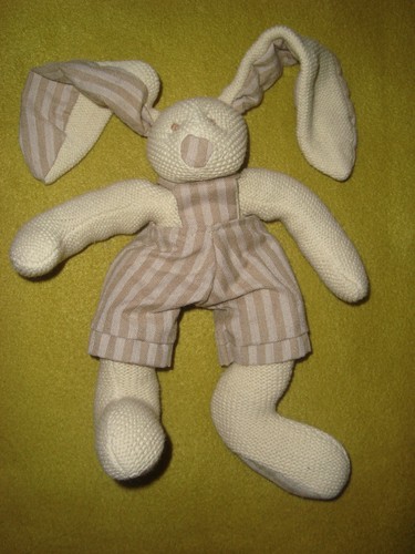 Doudou lapin maille tricot - doudou,