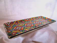 PLAT à CAKE Faience ONNAING Nord rare décor (Artisanat Ukraine ?) Art Déco c1910