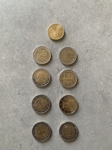 Pieces deux euros rares - de,