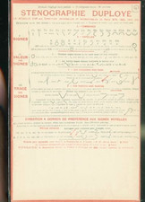 171. STENOGRAPHIE DE DUPLOYE A