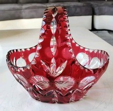Panier/Corbeille à Bonbons Nachtmann en cristal Rouge Canneberge. Dim 19x20 cm