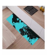 Tapis de la Carte Du Monde Nom pour Cuisine,PVC avec Impression Supérieur